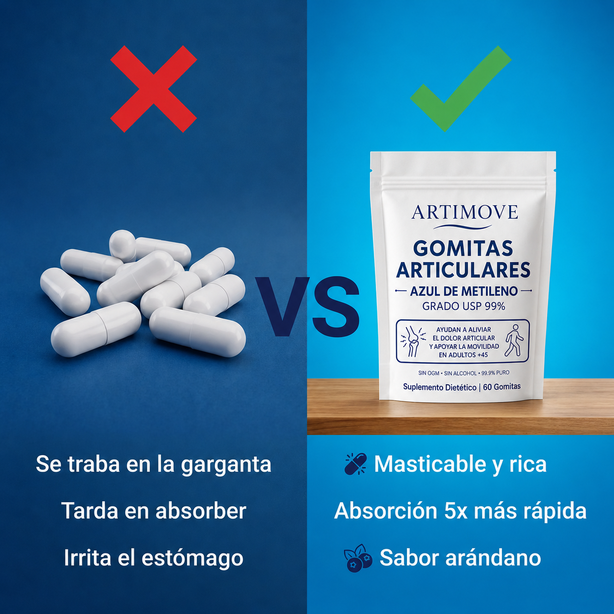 GOMITAS DE AZUL DE METILENO